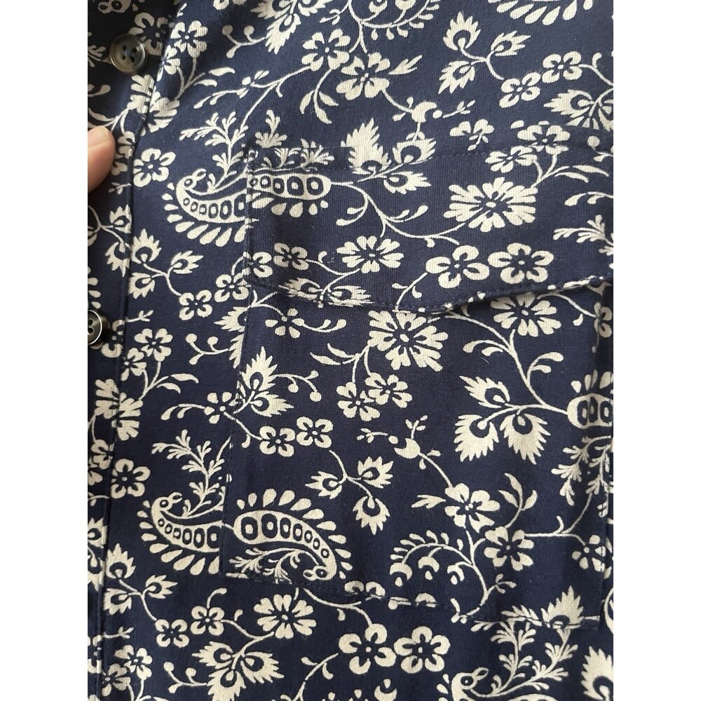 Fat Face Cotton Shirt Dress Navy Floral Tie Waist Midi UK 10 US 6 - Picture 12 of 13
